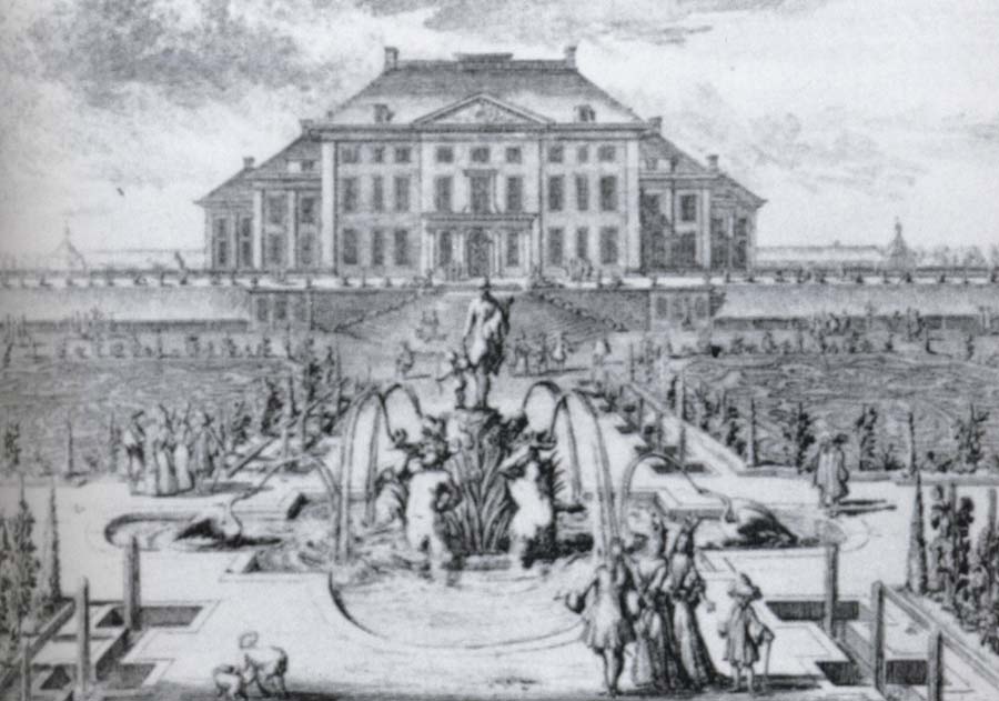 One of a series of eight etchings of Het Loo